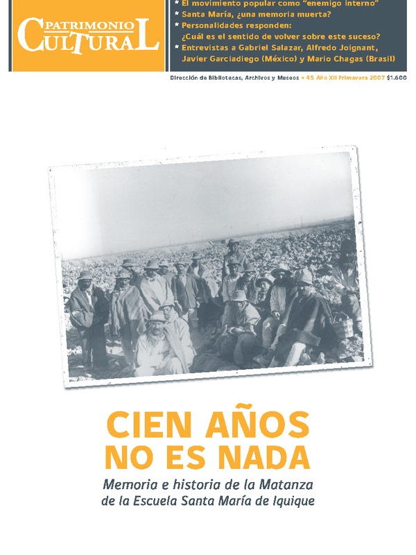 Revista Patrimonio Cultural N°45