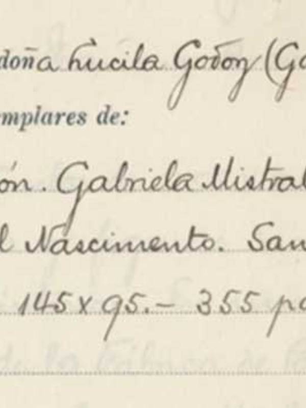 Firma de la Premio Nobel Gabriela Mistral