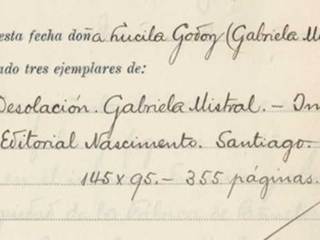 Firma de la Premio Nobel Gabriela Mistral